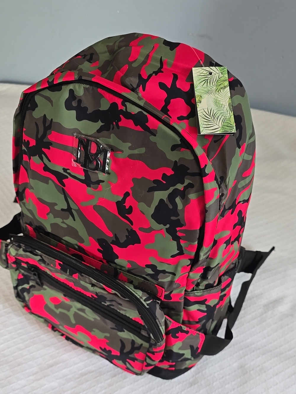 Badgley Mischka BMB-200 Pink Camo Backpack with Detachable Fanny Pack